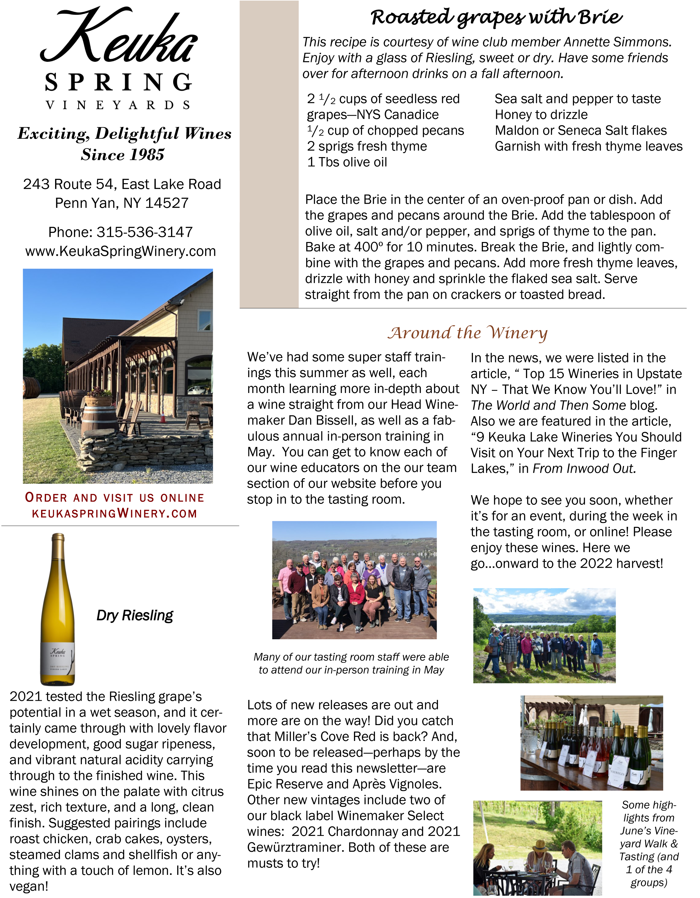 Vista Wine Club Newsletter September 2022 page 2