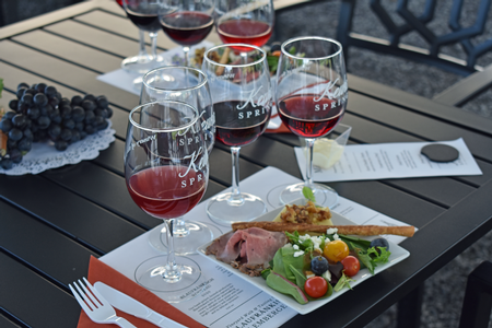 Keuka Spring Red wine and pairing plate