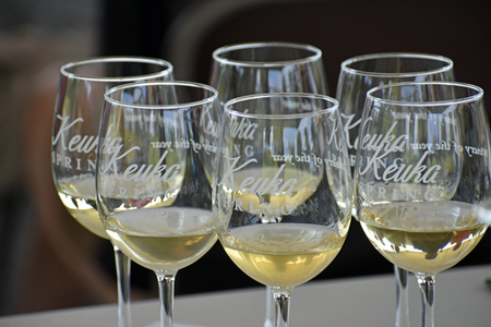 Keuka Spring white wines in glasses