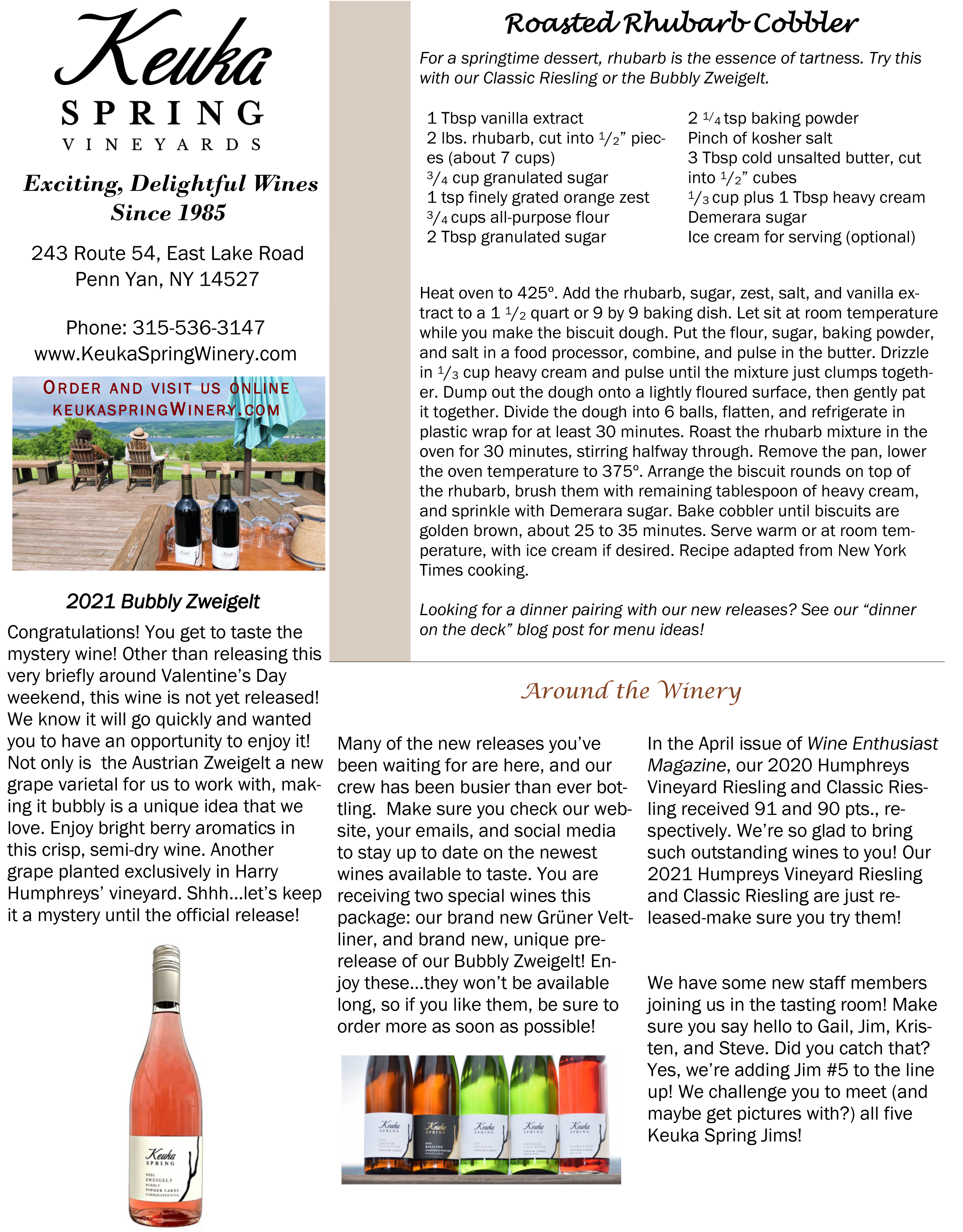 Spring 2022 wine club newsletter page 2