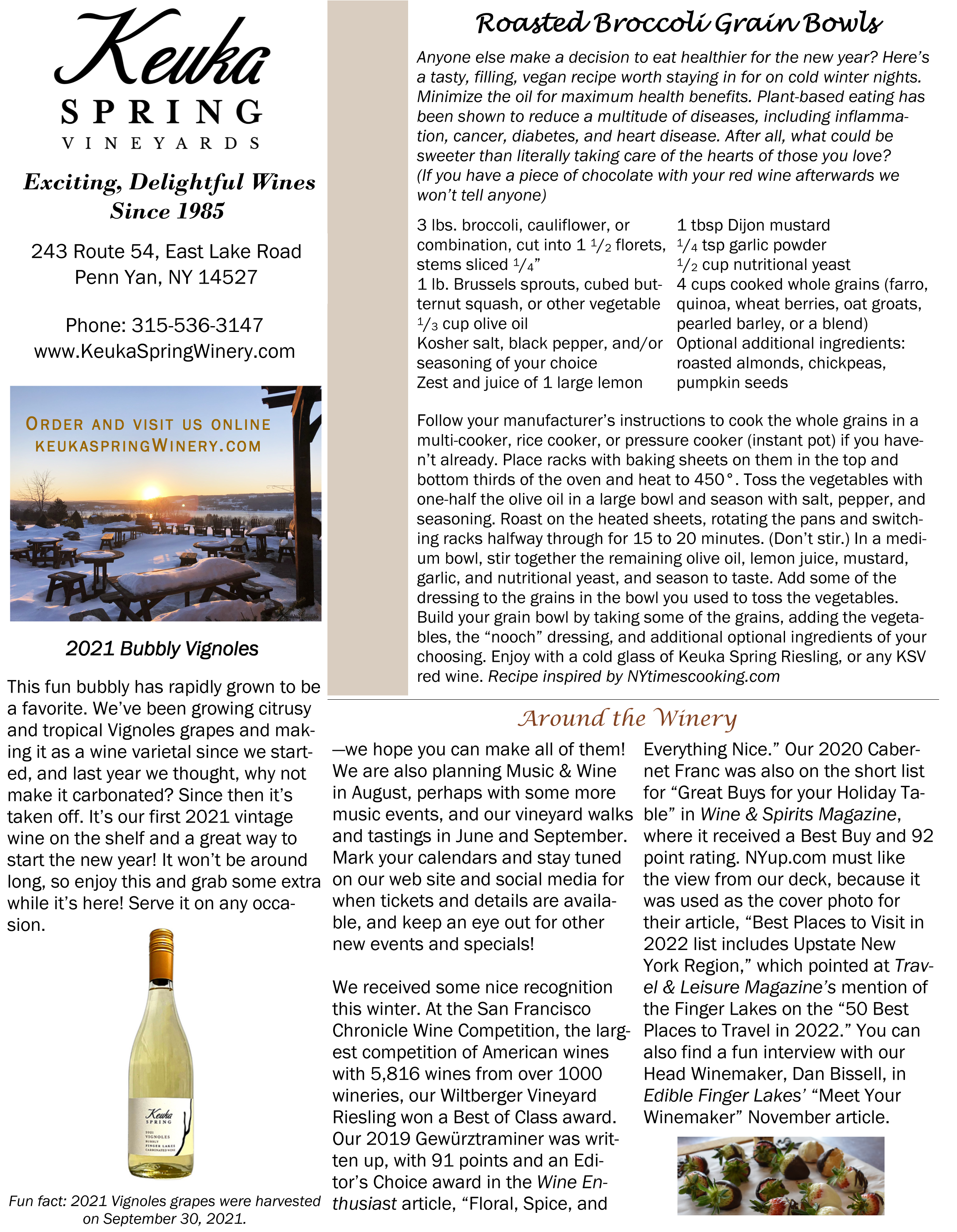 page 2 Vista wine club newsletter winter 2022 KSV