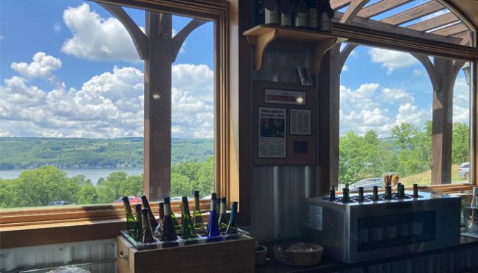 View behind Keuka Spring tasting bar